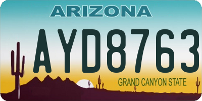 AZ license plate AYD8763