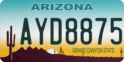 AZ license plate AYD8875
