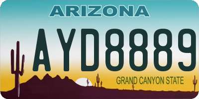 AZ license plate AYD8889