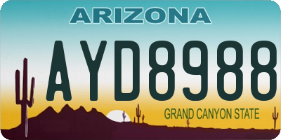 AZ license plate AYD8988