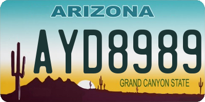AZ license plate AYD8989