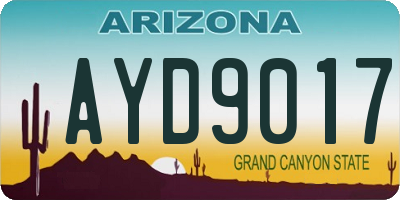 AZ license plate AYD9017