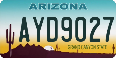 AZ license plate AYD9027