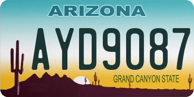 AZ license plate AYD9087