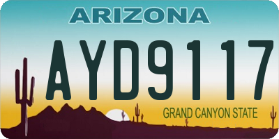 AZ license plate AYD9117