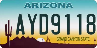 AZ license plate AYD9118