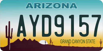 AZ license plate AYD9157