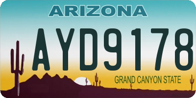 AZ license plate AYD9178