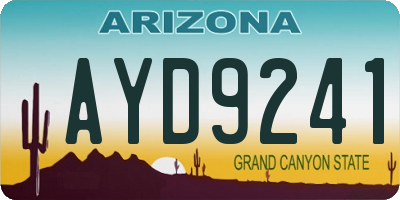 AZ license plate AYD9241