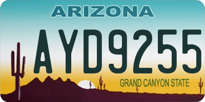 AZ license plate AYD9255