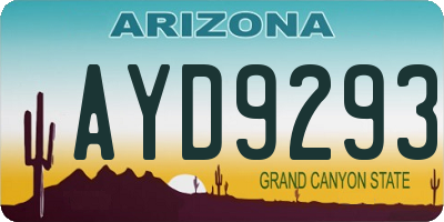 AZ license plate AYD9293