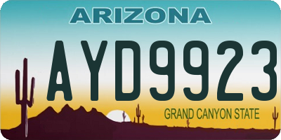 AZ license plate AYD9923