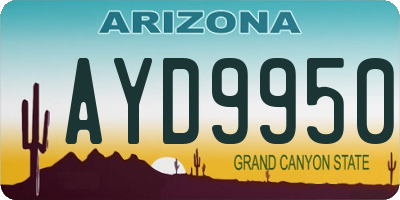 AZ license plate AYD9950