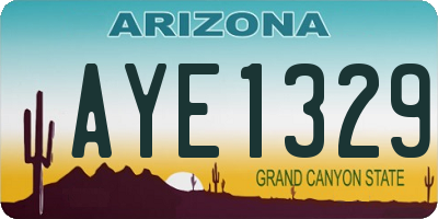 AZ license plate AYE1329