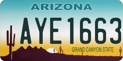 AZ license plate AYE1663
