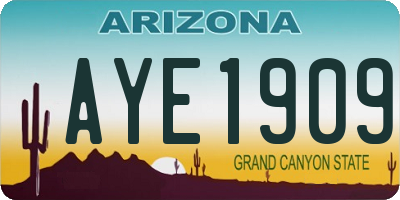 AZ license plate AYE1909