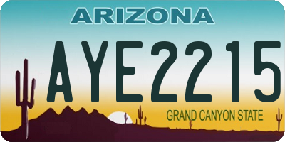 AZ license plate AYE2215