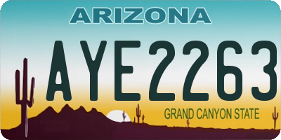 AZ license plate AYE2263