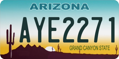 AZ license plate AYE2271