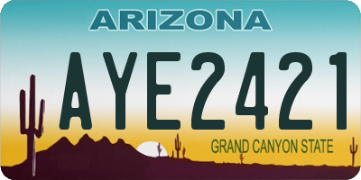 AZ license plate AYE2421