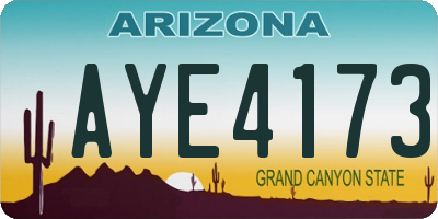AZ license plate AYE4173