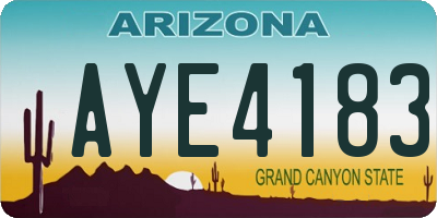 AZ license plate AYE4183
