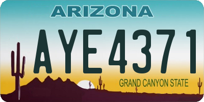 AZ license plate AYE4371
