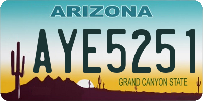 AZ license plate AYE5251