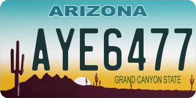 AZ license plate AYE6477
