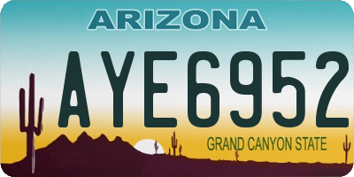 AZ license plate AYE6952