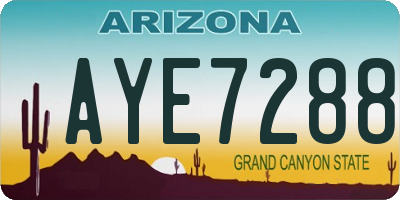 AZ license plate AYE7288