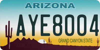 AZ license plate AYE8004