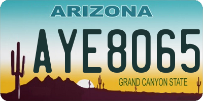 AZ license plate AYE8065