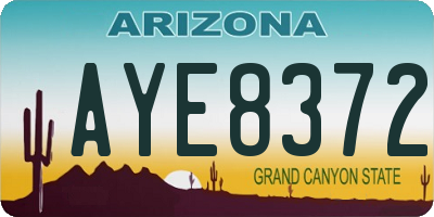 AZ license plate AYE8372