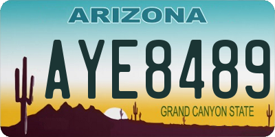 AZ license plate AYE8489