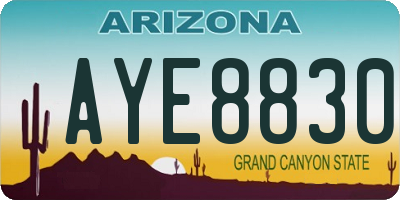 AZ license plate AYE8830
