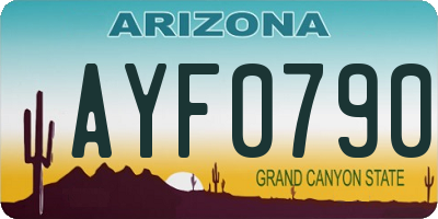 AZ license plate AYF0790