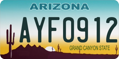 AZ license plate AYF0912