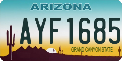 AZ license plate AYF1685