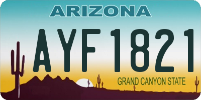 AZ license plate AYF1821