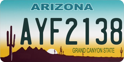 AZ license plate AYF2138