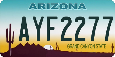 AZ license plate AYF2277