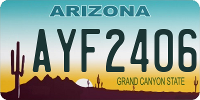 AZ license plate AYF2406