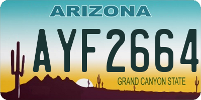 AZ license plate AYF2664