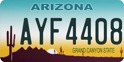 AZ license plate AYF4408