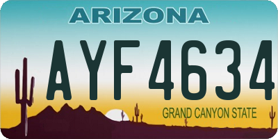 AZ license plate AYF4634
