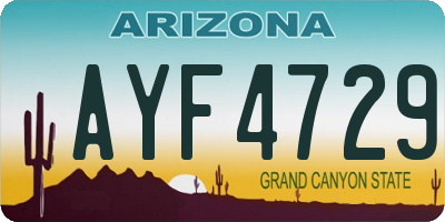 AZ license plate AYF4729
