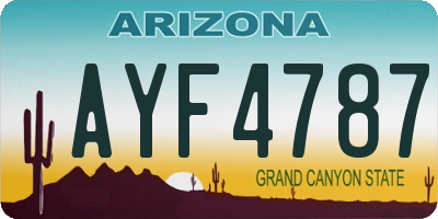 AZ license plate AYF4787