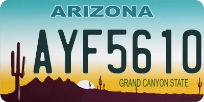 AZ license plate AYF5610