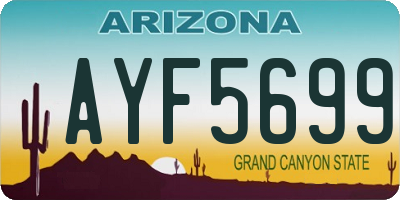 AZ license plate AYF5699
